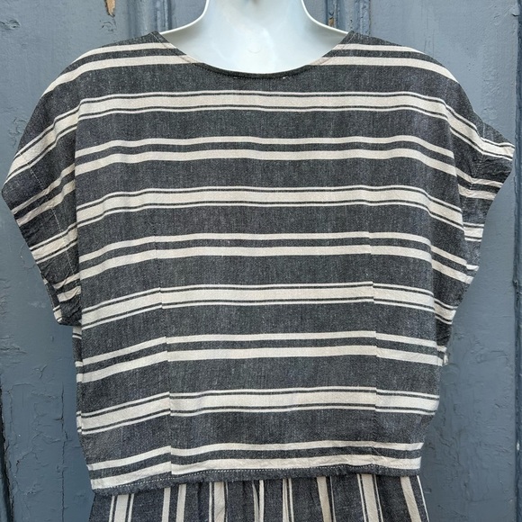 Cokluch striped Linen blend crop top, M, and shorts, L, set - Picture 4 of 13